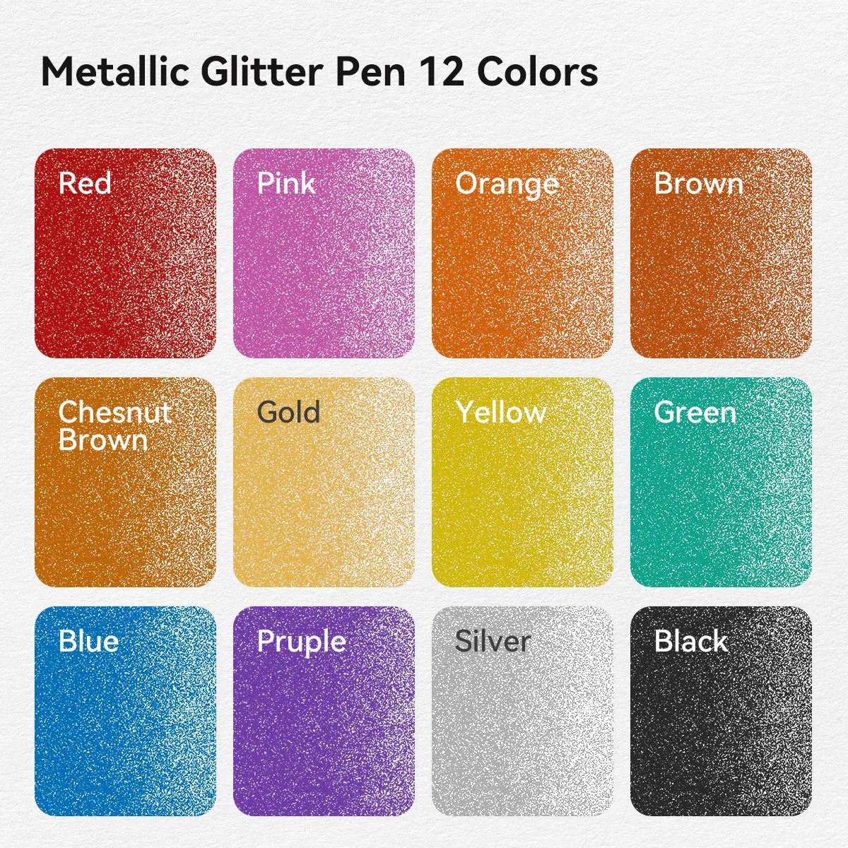 12 Sparkle Color Glitter Acrylic Paint Markers