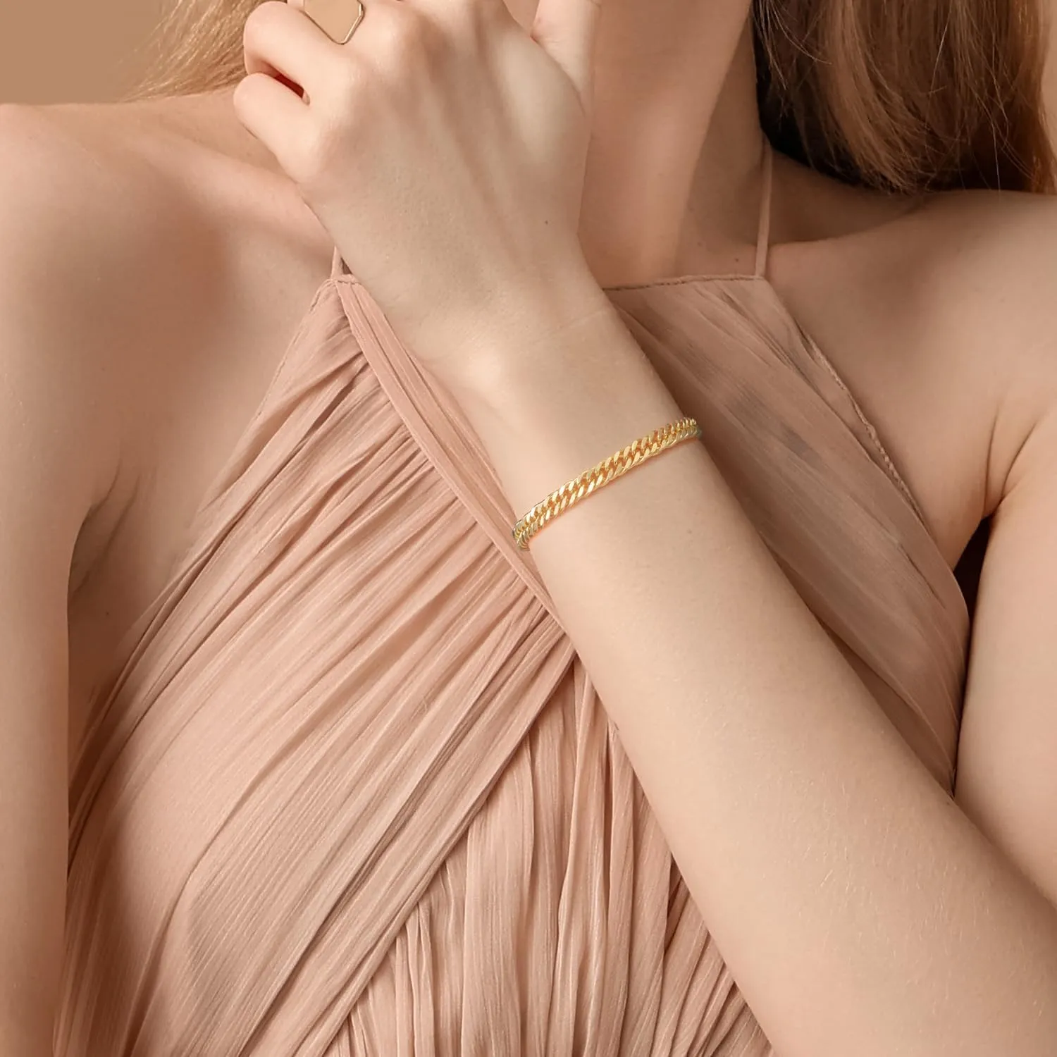 14K Gold Bracelets for Women for Men Cuban Link Chain for Men & for Women's Gold Chain Bracelet for Womens Jewelry Gift for Women 6.5, 7, 7.5, 8, 8.5 in