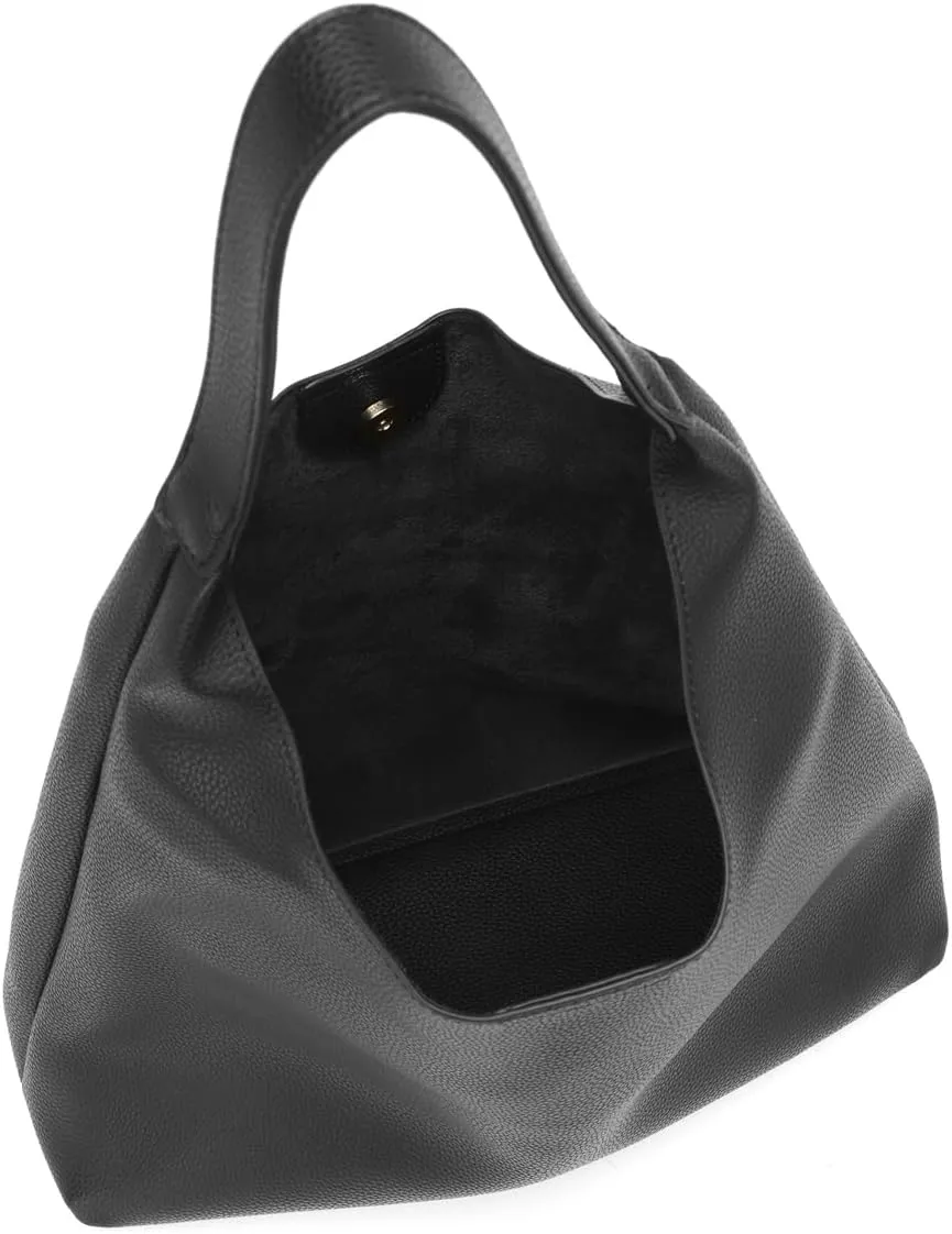 2 Pcs Slouchy PU Leather Hobo Bags Women Trendy Underarm Shoulder Bag Cute Satchel Crescent Crossbody Purse Tote Handbag