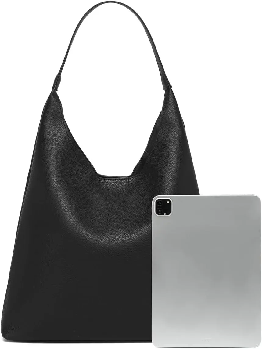 2 Pcs Slouchy PU Leather Hobo Bags Women Trendy Underarm Shoulder Bag Cute Satchel Crescent Crossbody Purse Tote Handbag