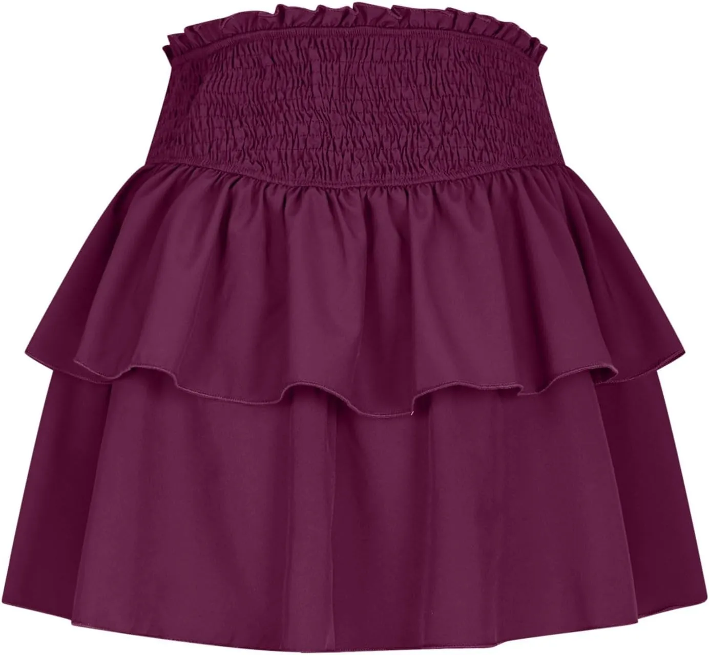2025 New Skirts for Women Classic Layered Short Skirt Solid Color High Waisted Casual Skirt Pleated Beach Boho Skirt