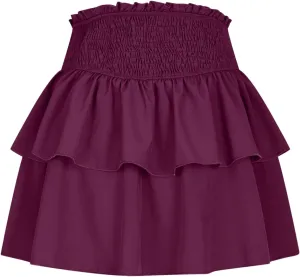 2025 New Skirts for Women Classic Layered Short Skirt Solid Color High Waisted Casual Skirt Pleated Beach Boho Skirt