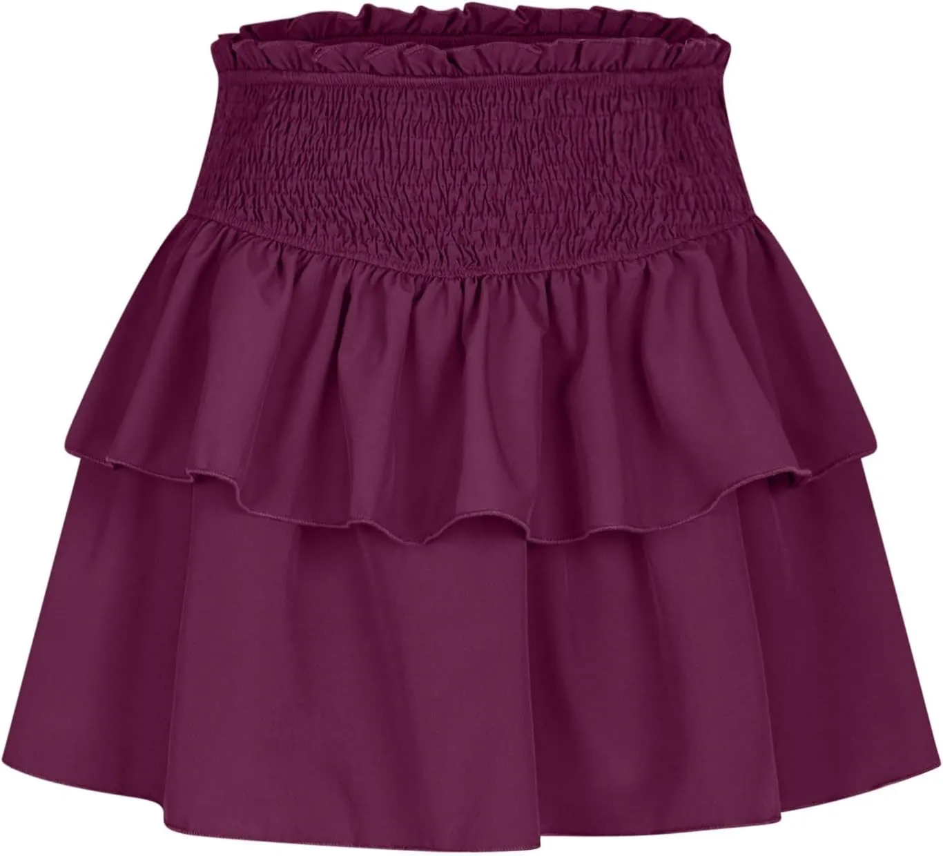 2025 New Skirts for Women Classic Layered Short Skirt Solid Color High Waisted Casual Skirt Pleated Beach Boho Skirt