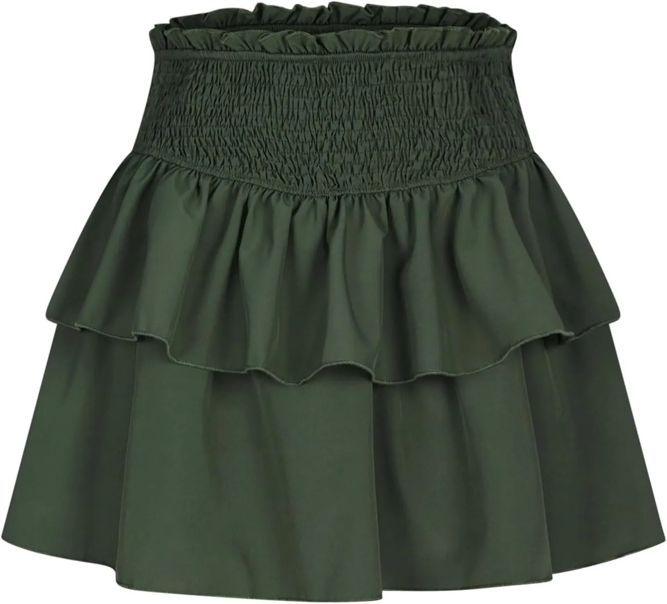 2025 New Skirts for Women Classic Layered Short Skirt Solid Color High Waisted Casual Skirt Pleated Beach Boho Skirt