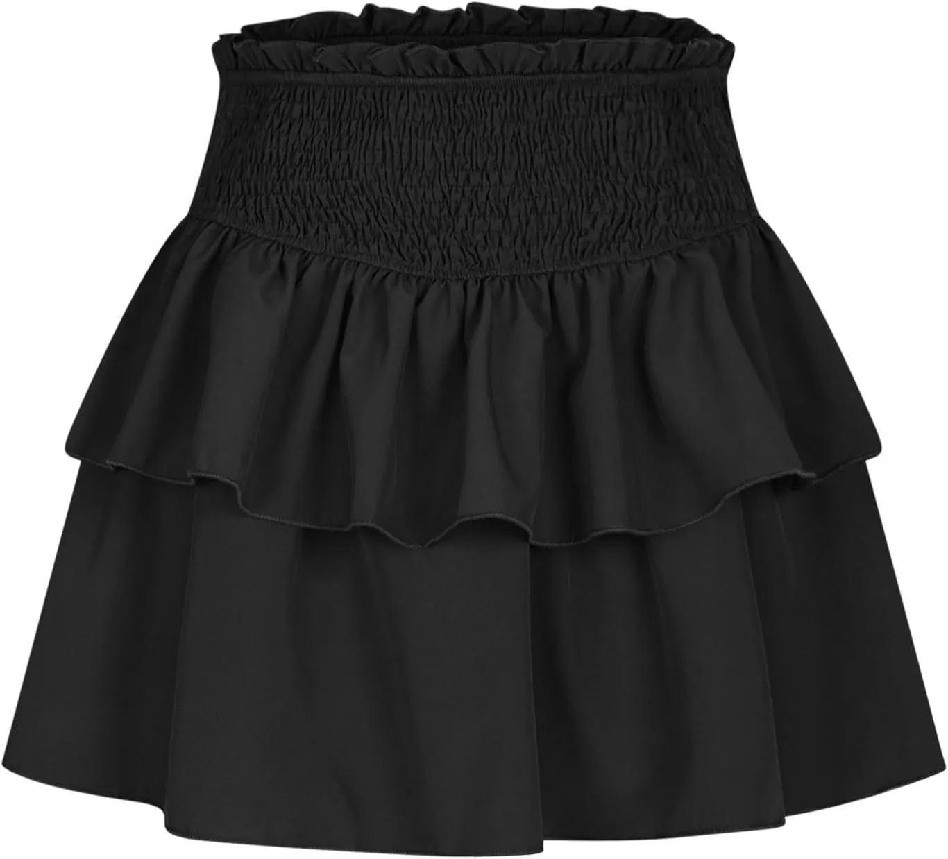 2025 New Skirts for Women Classic Layered Short Skirt Solid Color High Waisted Casual Skirt Pleated Beach Boho Skirt