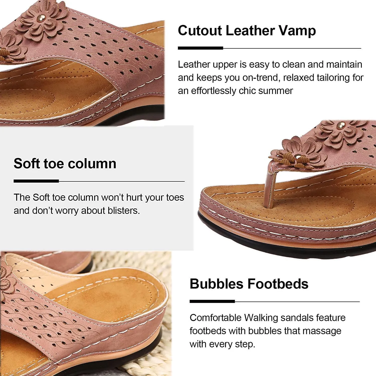 2025 Orthopedic Sandals For Women Arch Support Flip Flips Soft Cushion Wedge Heeled Thong Sandals Recovery Shoes