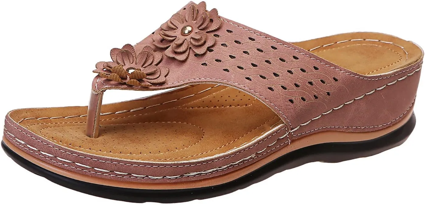 2025 Orthopedic Sandals For Women Arch Support Flip Flips Soft Cushion Wedge Heeled Thong Sandals Recovery Shoes