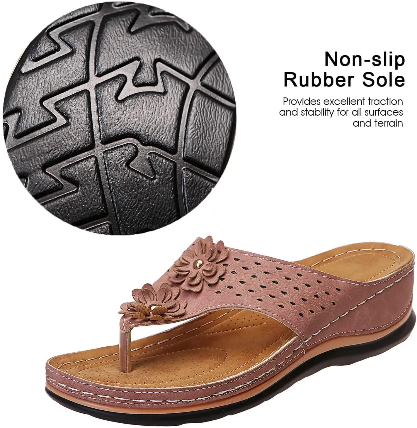 2025 Orthopedic Sandals For Women Arch Support Flip Flips Soft Cushion Wedge Heeled Thong Sandals Recovery Shoes