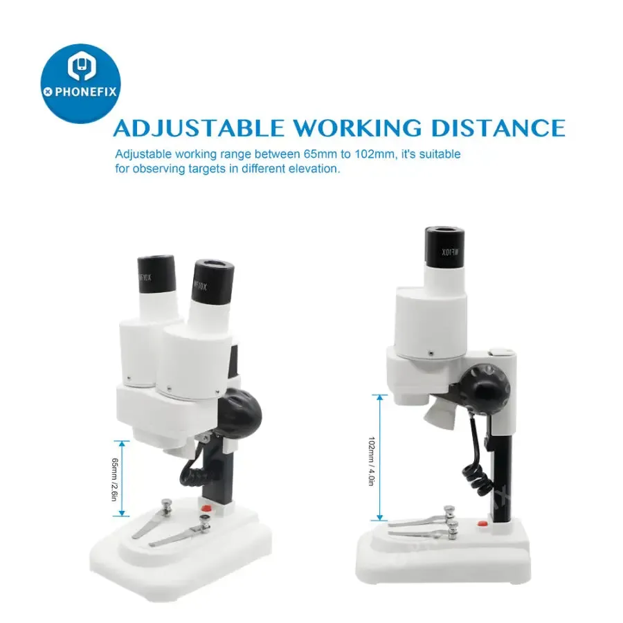 20X 40X Binocular Stereo Microscope For PCB Soldering Observation