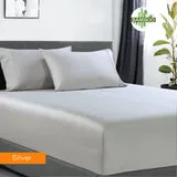 400 Thread Count Bamboo Cotton | 1 Fitted Sheet & 2 Pillowcases | King | Single | Silver