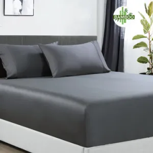400 Thread Count Bamboo Cotton 1 Fitted Sheet & 2 Pillowcases | Single | Charcoal