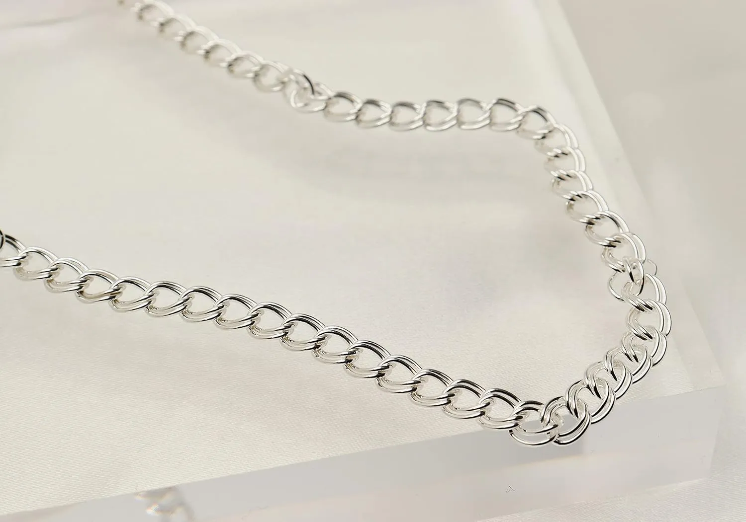 925 Sterling Silver 4mm Charm Link Chain Anklet - Available in Silver or Yellow