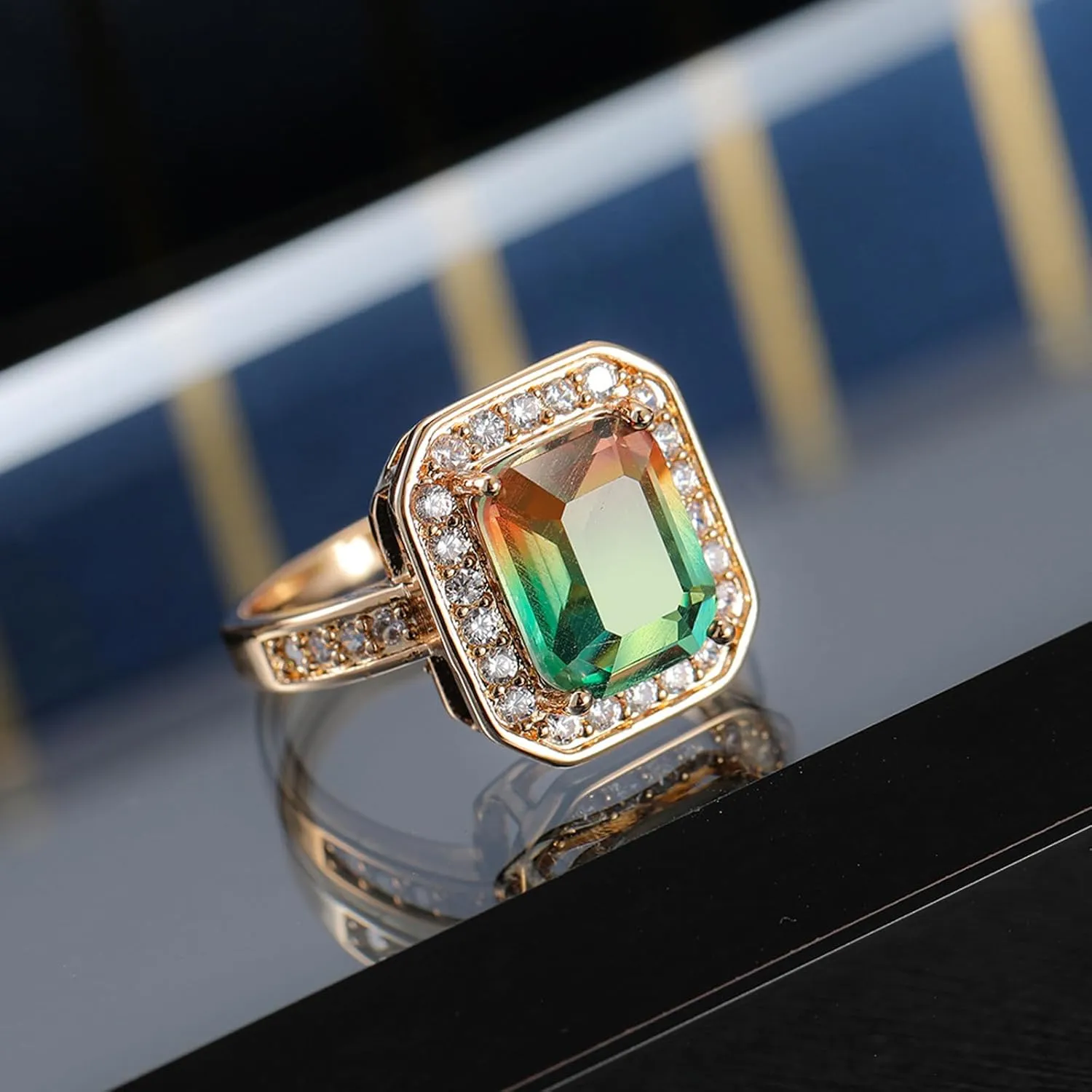 925 Sterling Silver Plated Emerald Cut Purple Cubic Zirconia Wedding Band Rings Knuckle Statement Cocktail Jewelry for Women