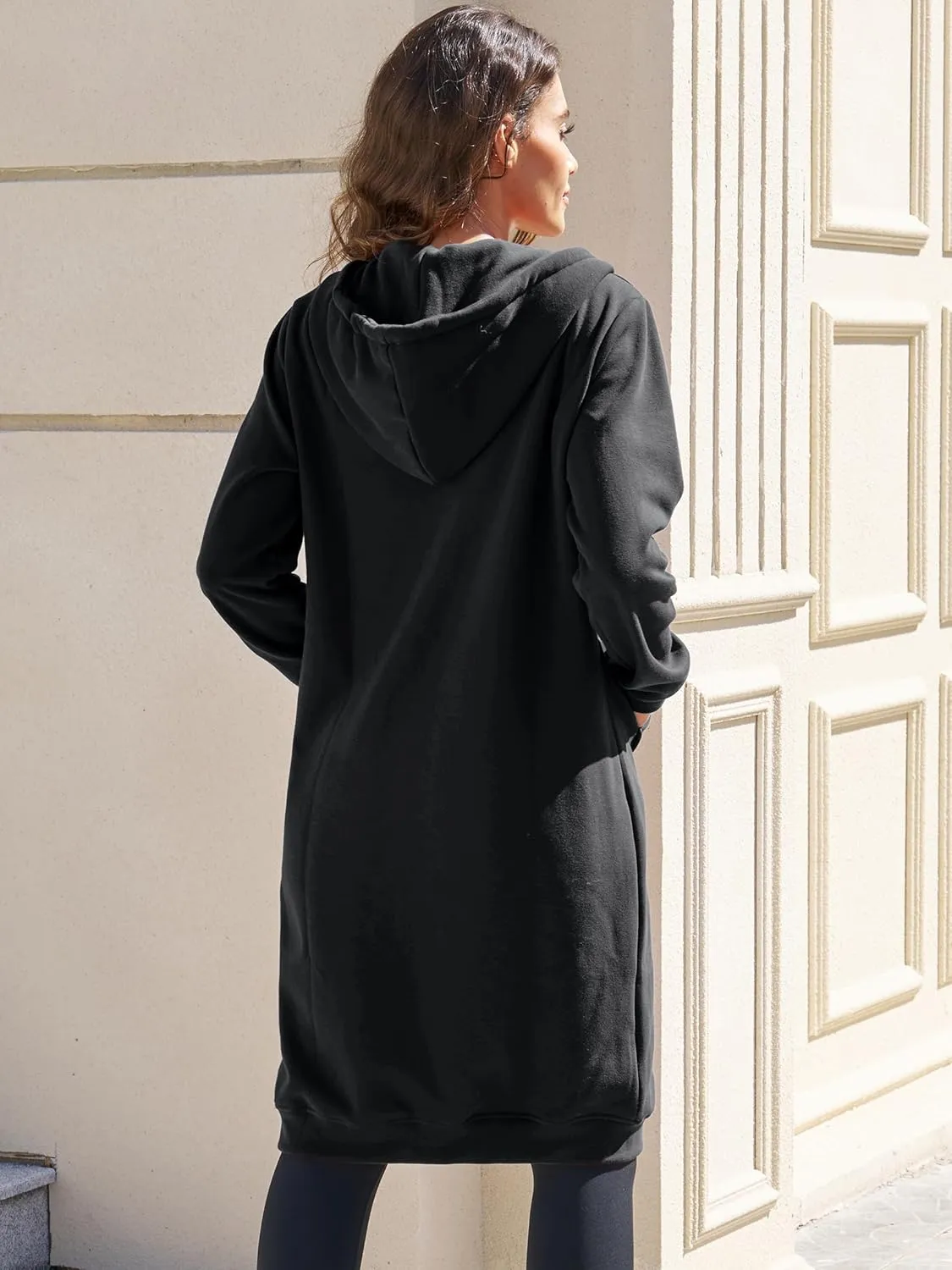 Ablanczoom Hoodies for Women Fashion Sweatshirts: Comfortable Full Zip Up Hoodie Womens Long Fleece Sweatshirt with Pockets