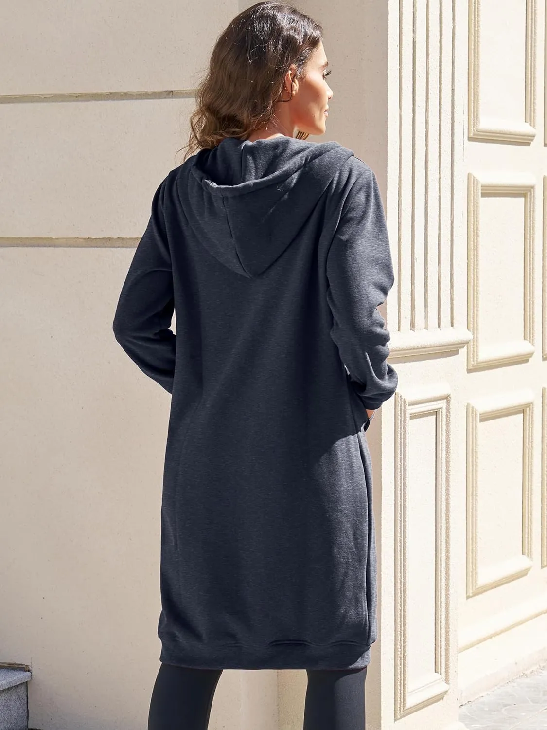 Ablanczoom Hoodies for Women Fashion Sweatshirts: Comfortable Full Zip Up Hoodie Womens Long Fleece Sweatshirt with Pockets