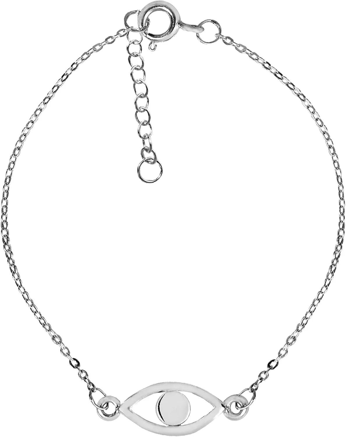 AeraVida Evil Eye Protection Everyday .925 Sterling Silver Link Bracelet | Evil Eye Bracelets for Women | Sterling Silver Link Bracelet for Women | Small Jewelry