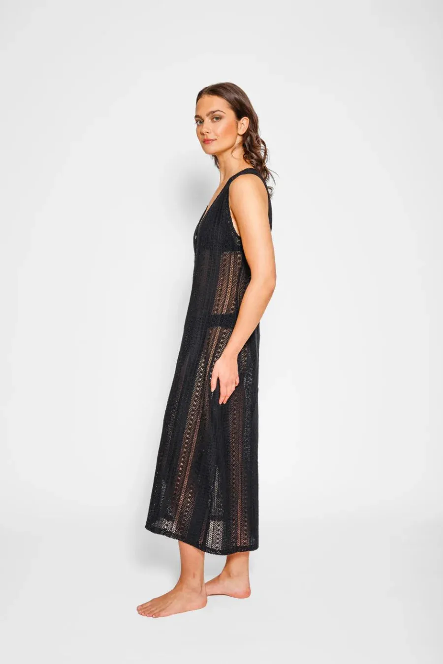 AMALFI MIDI DRESS BLACK