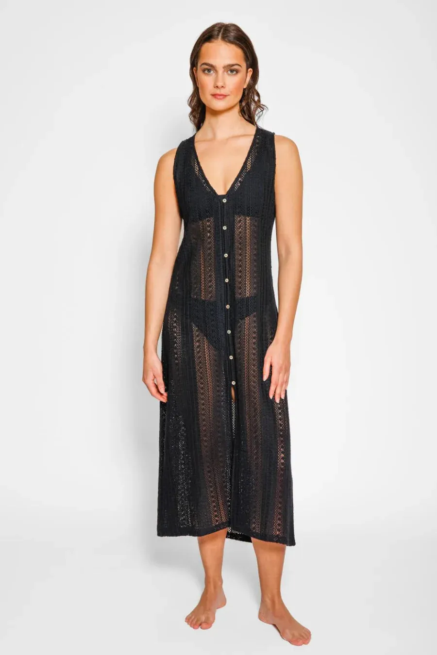 AMALFI MIDI DRESS BLACK