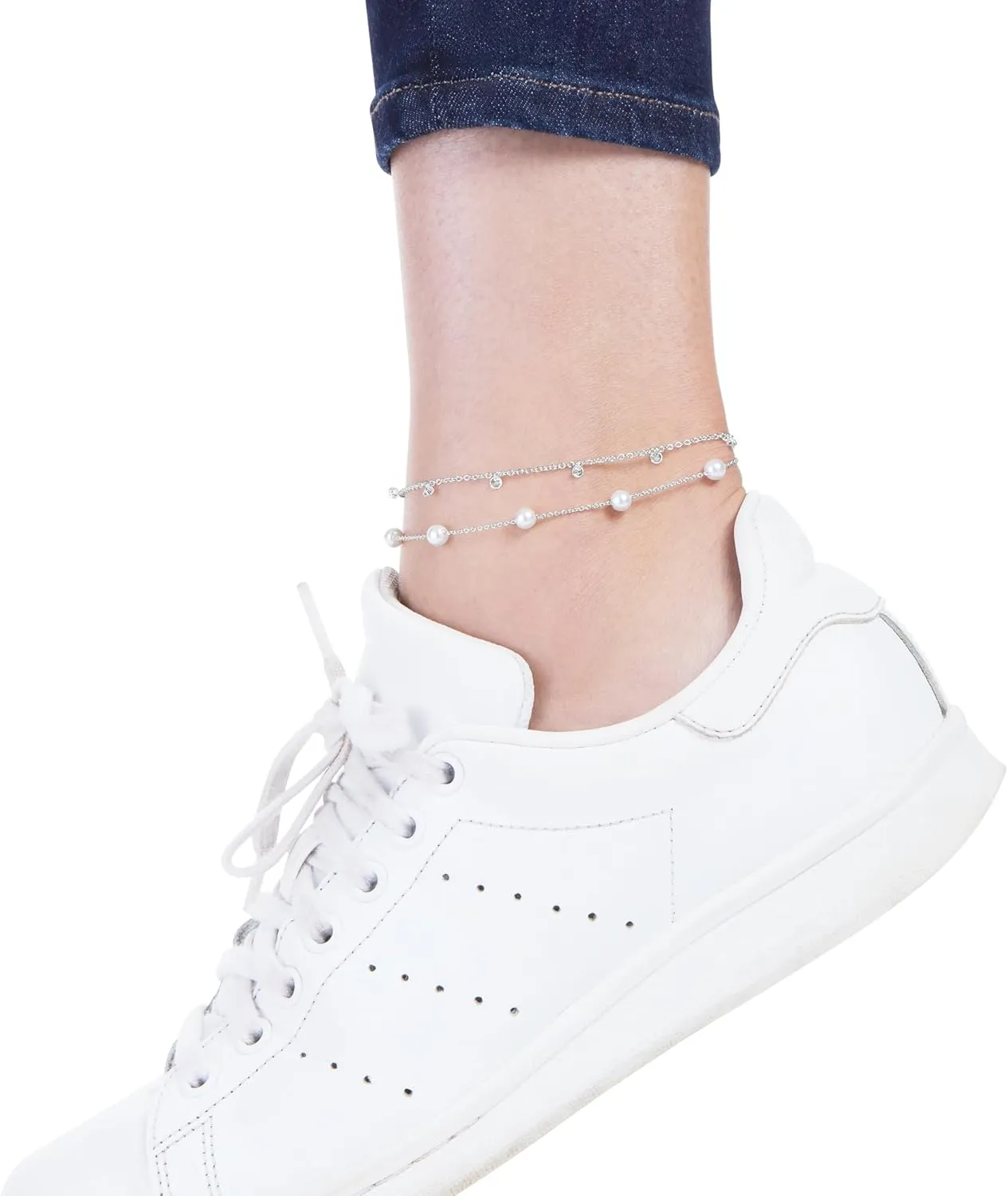 Amazon Essentials Sterling Silver and Gold Plated Anklet Sets
