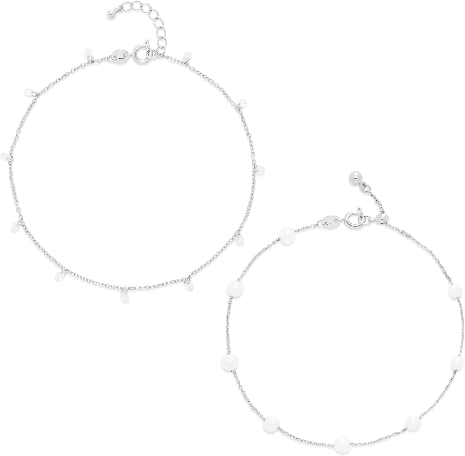 Amazon Essentials Sterling Silver and Gold Plated Anklet Sets