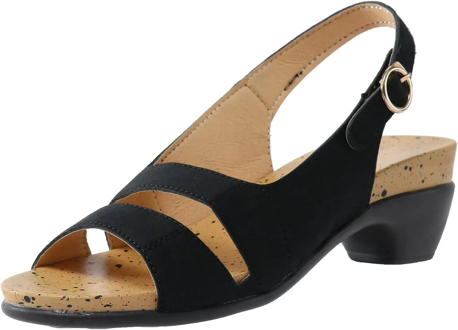 AMDBEL Orthopedic Wedge Sandals for Women Dressy, Wedge Sandals for Women Comfortable, Orthotic Wedge Sandals for Women Open Toe Sandals Casual Heeled Sandals with Ankle Strap, 8.5, Z1-black