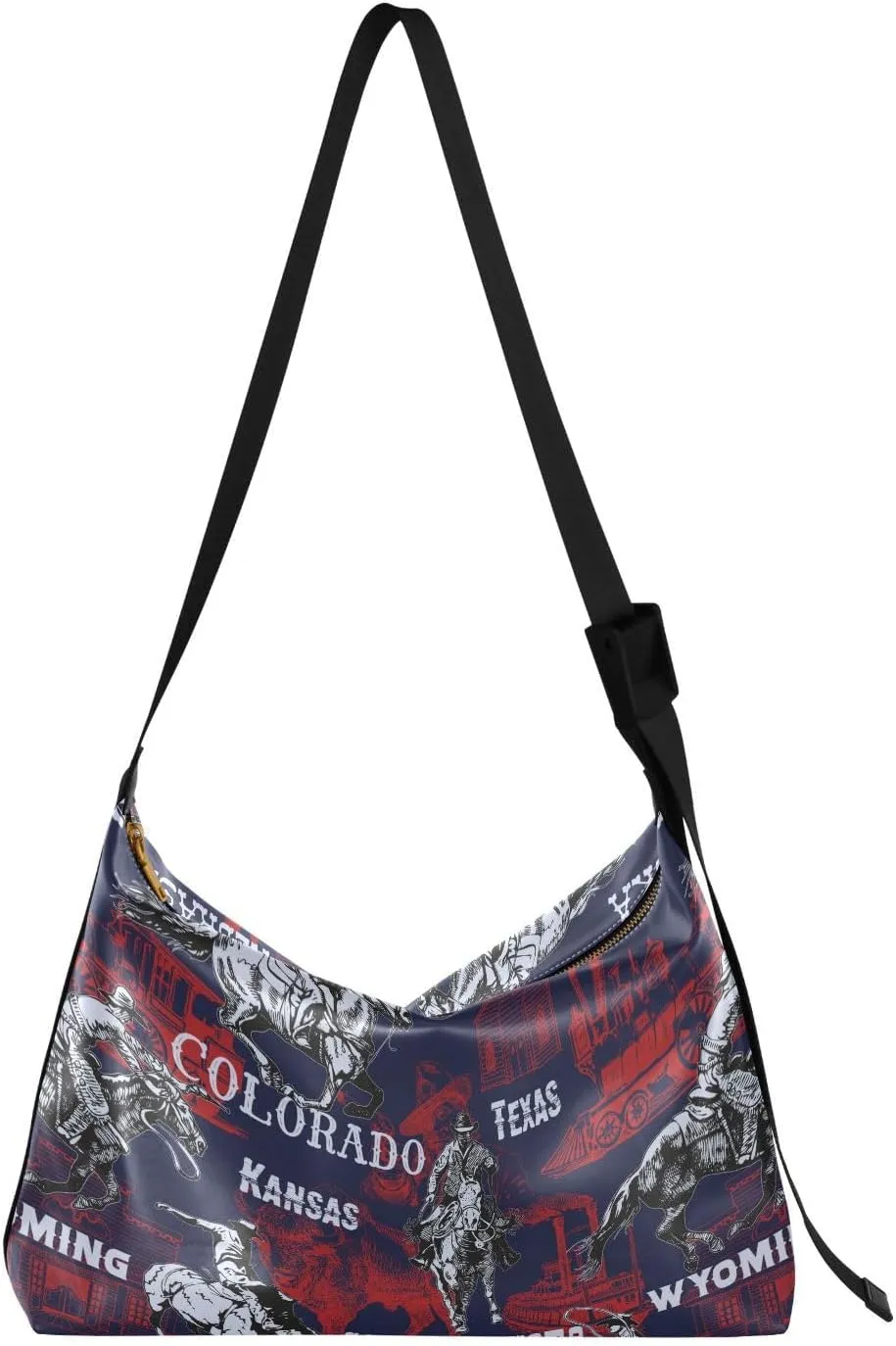 American Wild West Hobo Crossbody Bags for Women Leather Large Shoulder Bag Cross Body Rustic Cowboy Trendy Womens Tote Bags Handbag for Travel Shopping