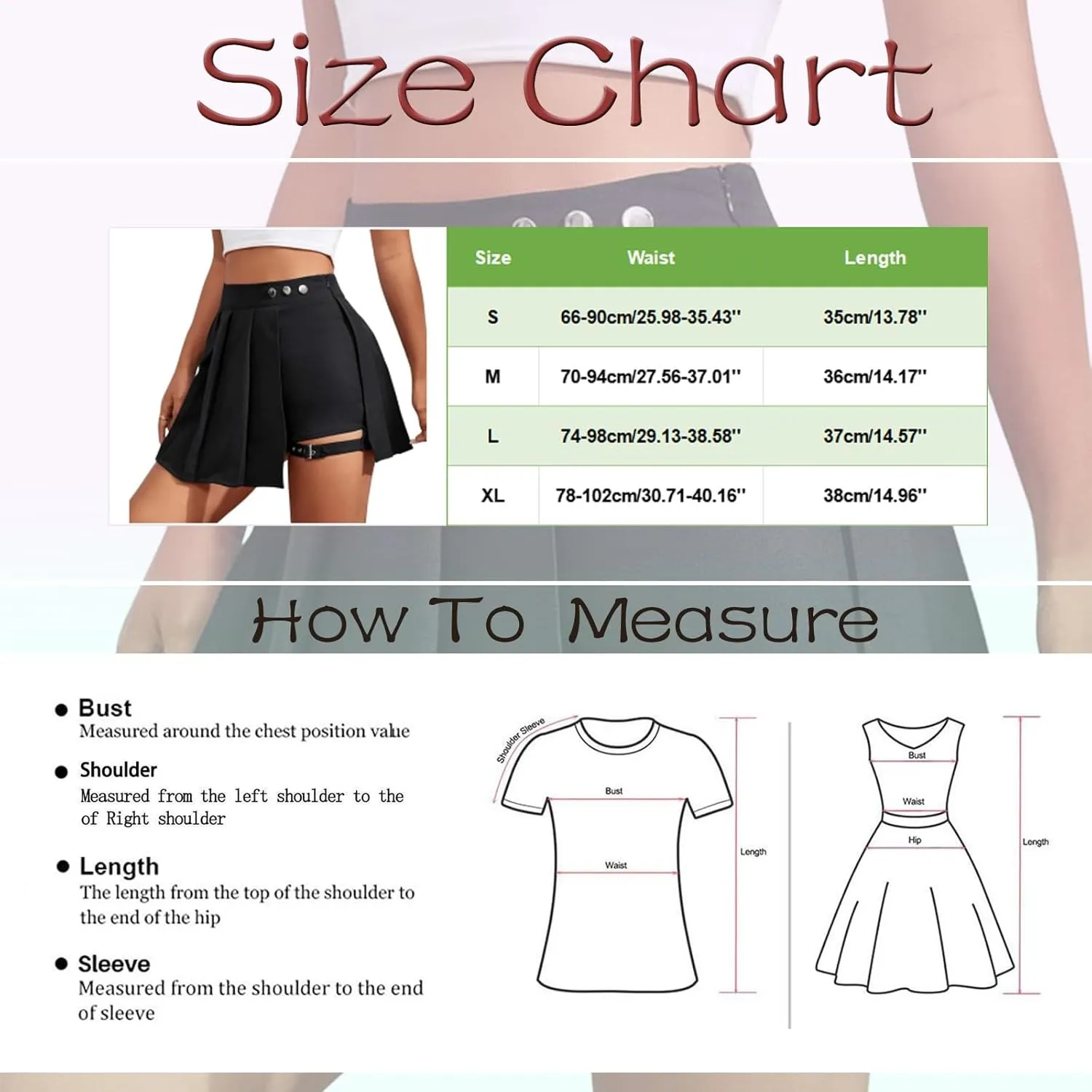 Asymmetrical Skirts for Women High Waisted Mini Length Casual Skirt with Leg Strap Detail and Lightweight Stretch