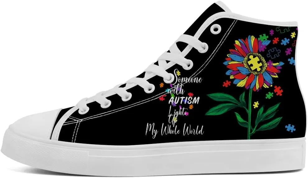 Autism Awareness High Top Shoes Womens Mens High Top Canvas Sneakers Casual Shoes Gifts for Men Women