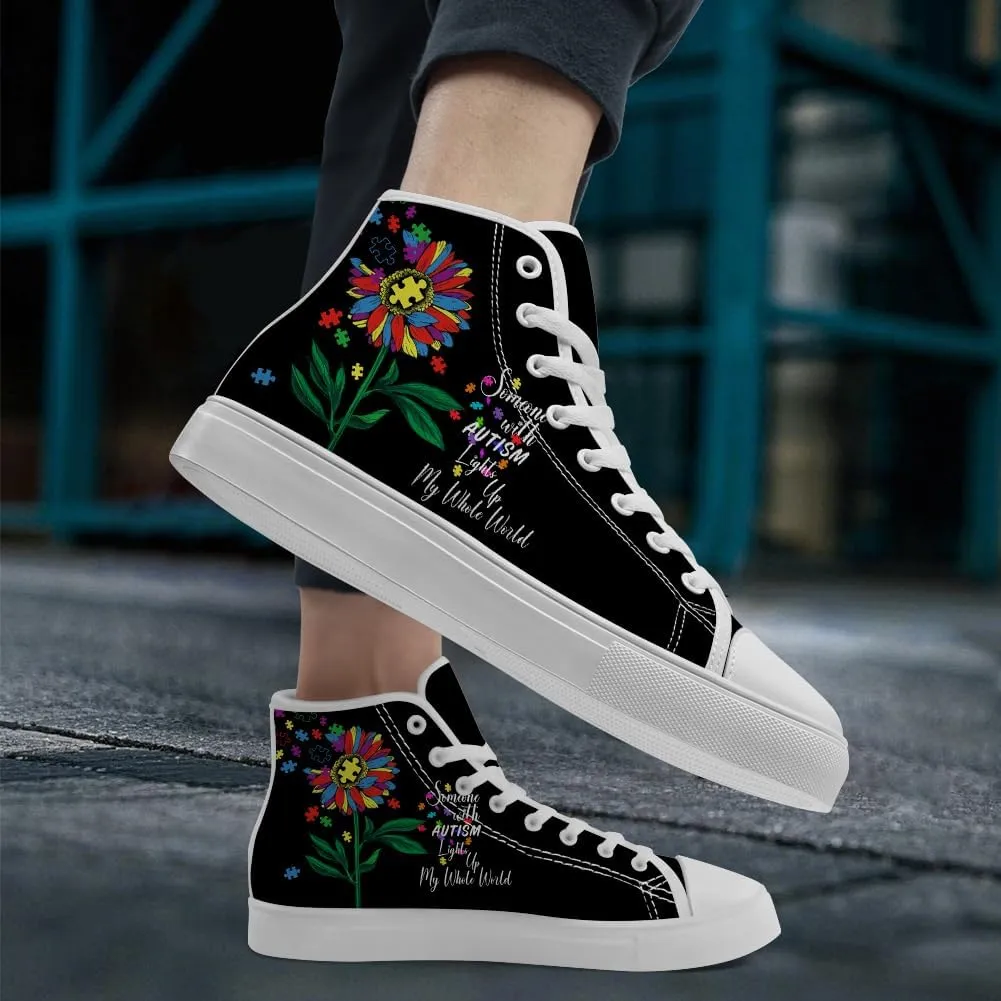 Autism Awareness High Top Shoes Womens Mens High Top Canvas Sneakers Casual Shoes Gifts for Men Women
