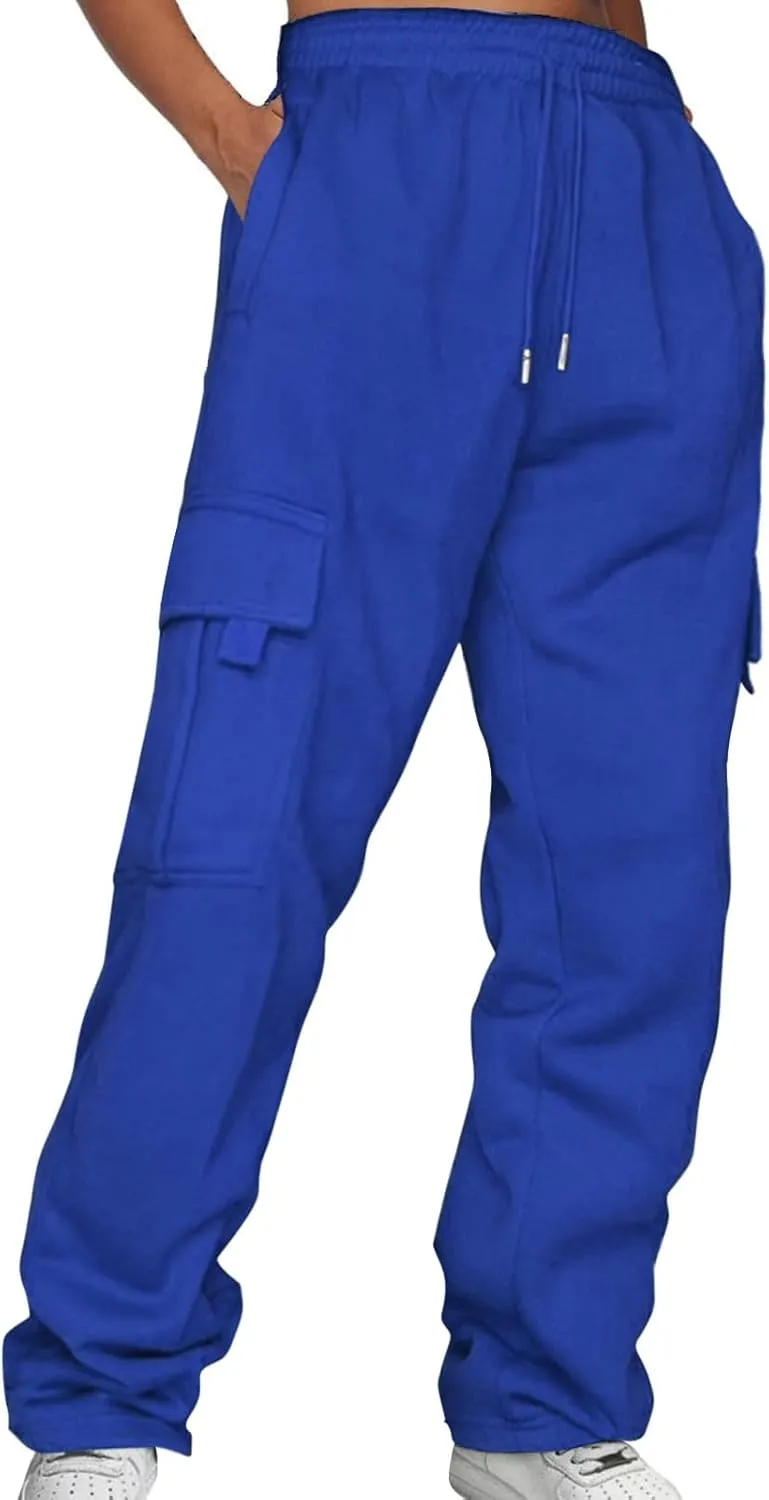 Baggy High Waisted Pants with 6 Pockets Casual Sports Cropped Pants Overalls Thin Loose Cargo Shorts Casual High