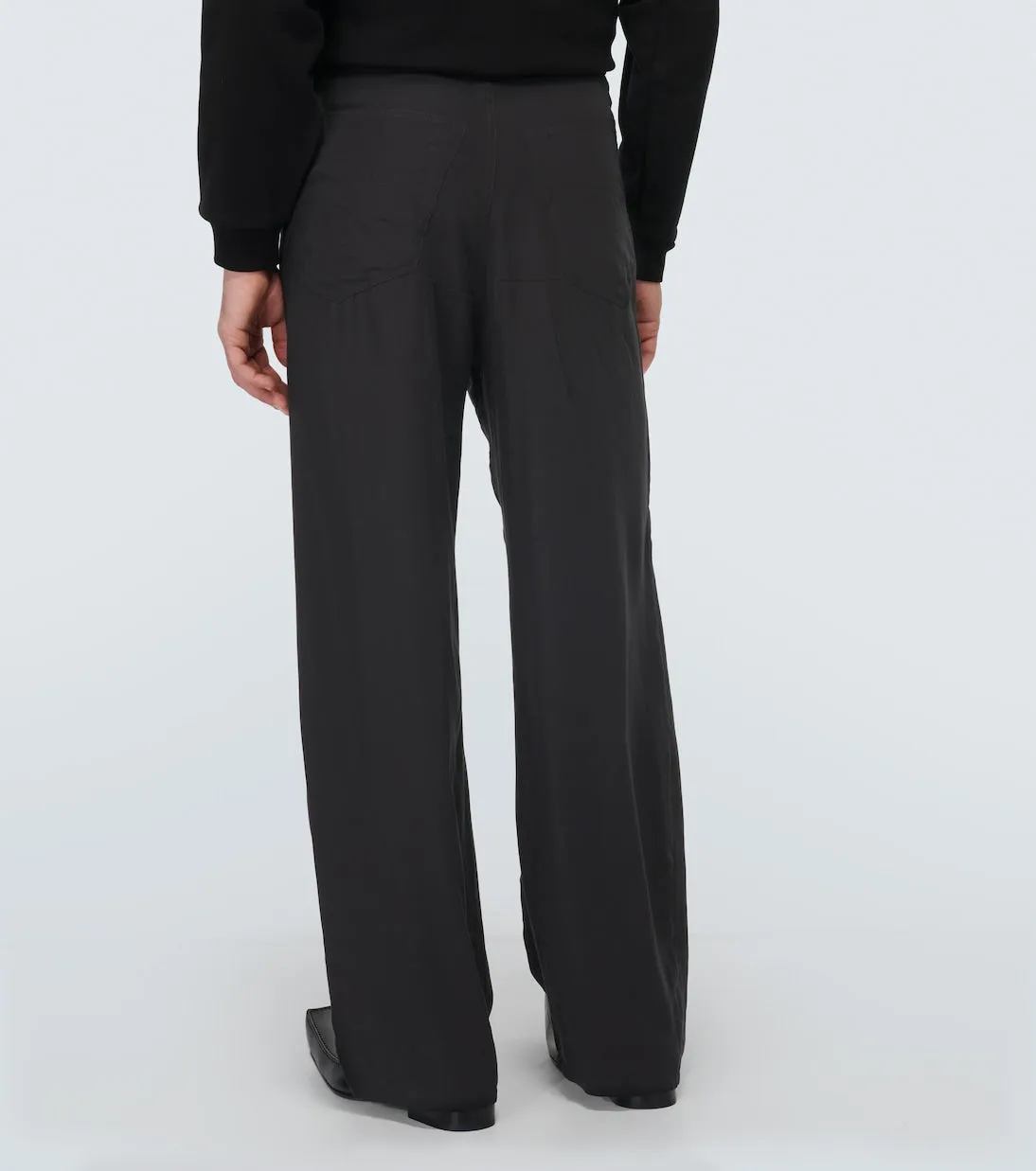Balenciaga High Waist Wide Leg Pants, Black