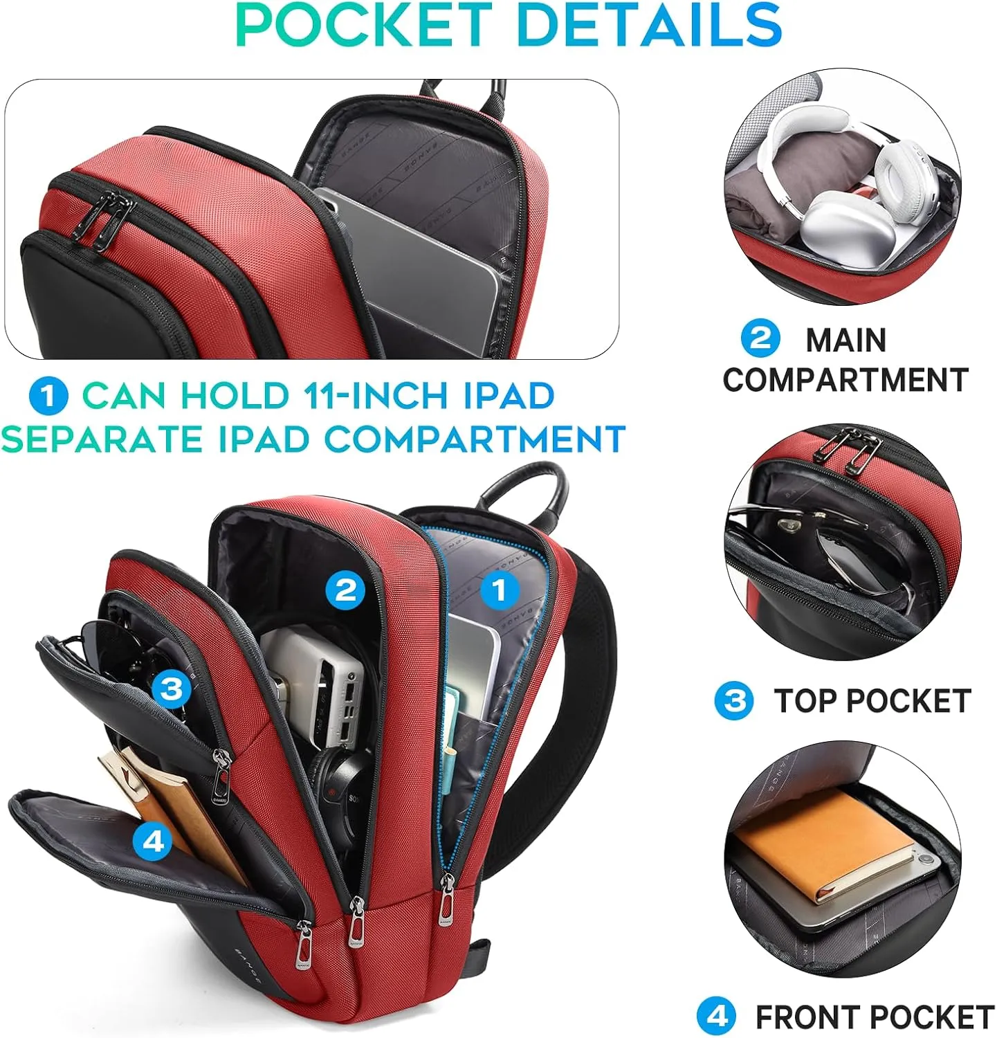 BANGE Sling Bag, Large Men's Cross Body bags, Men's Shoulder Bags for Work, Walking, Travel, Hiking