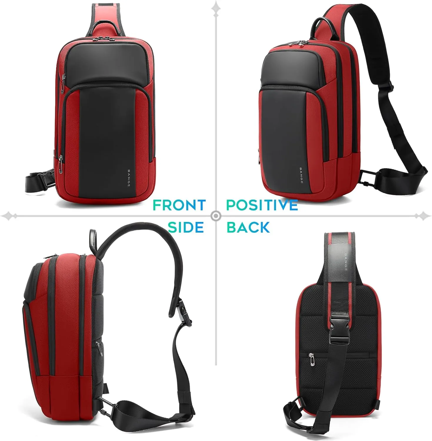 BANGE Sling Bag, Large Men's Cross Body bags, Men's Shoulder Bags for Work, Walking, Travel, Hiking
