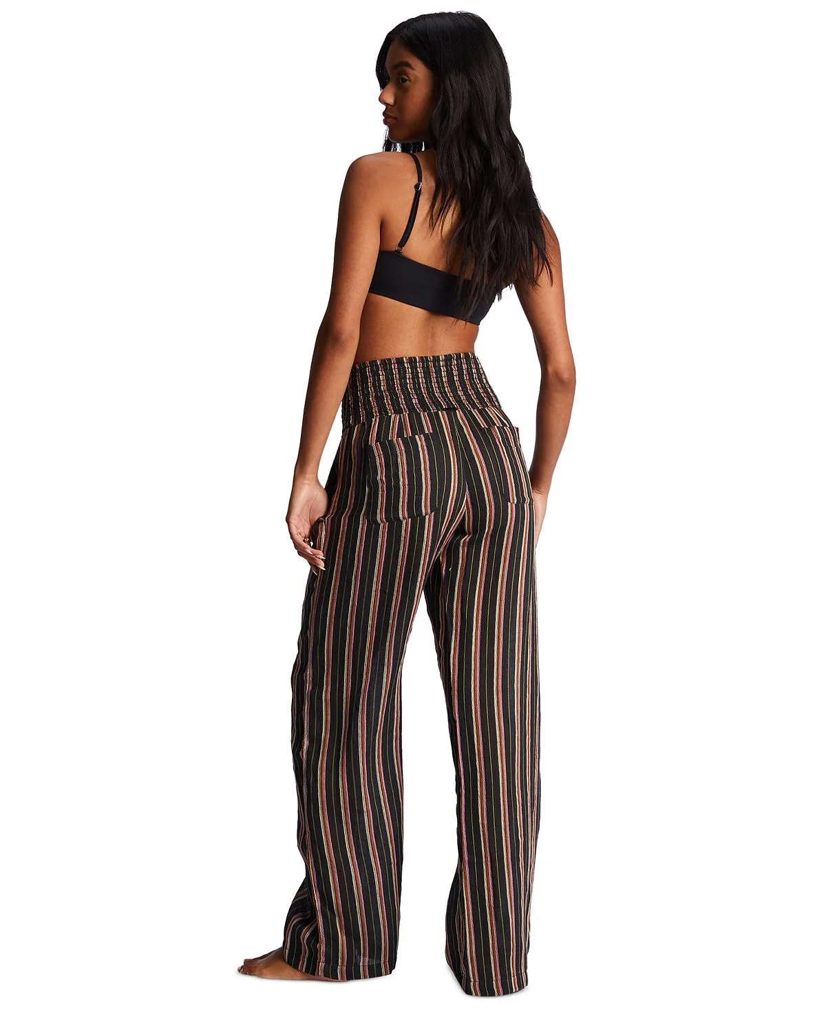 Billabong Juniors New Wave Striped Wide Leg Pants, Multi