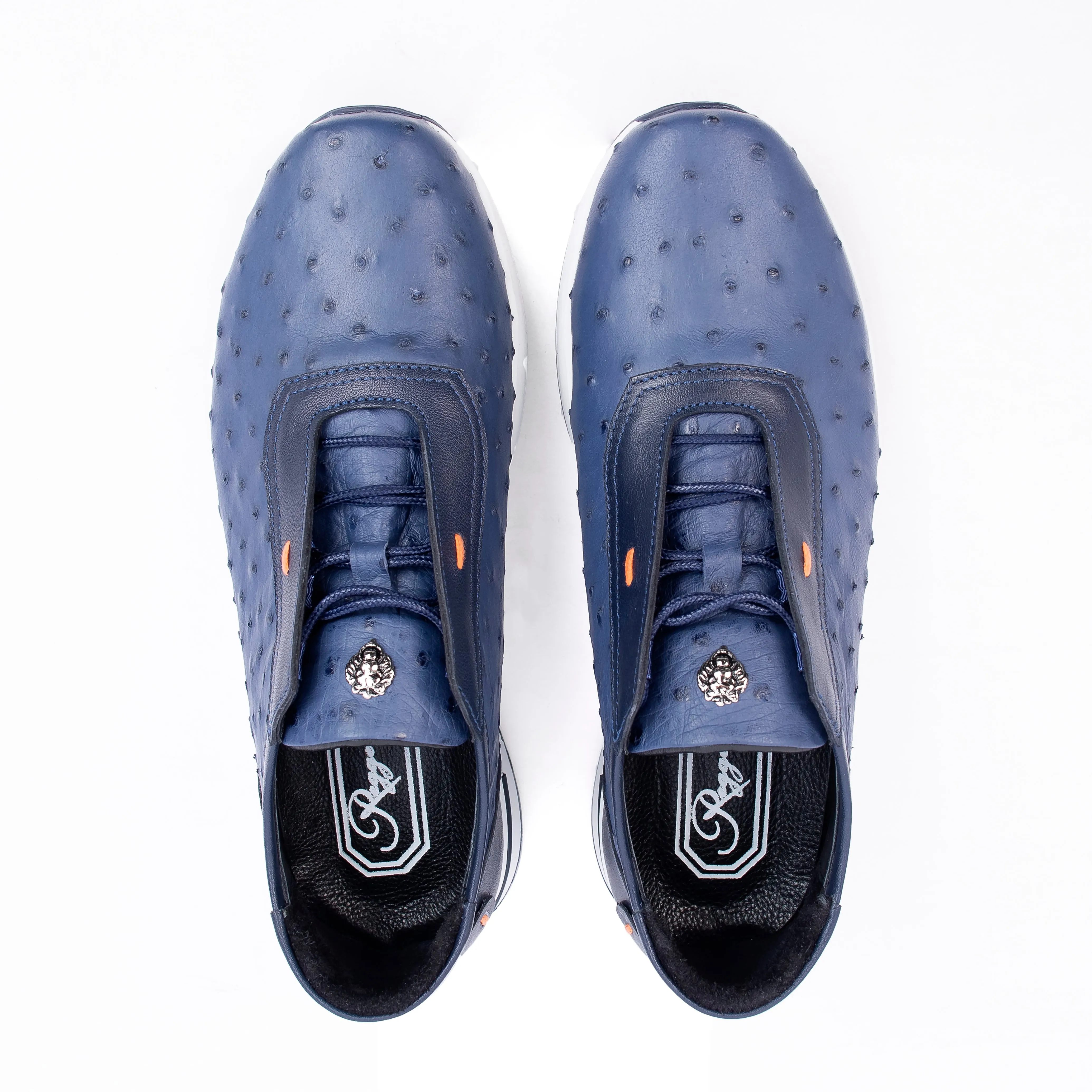 Blue Python Leather Slip-On Shoes