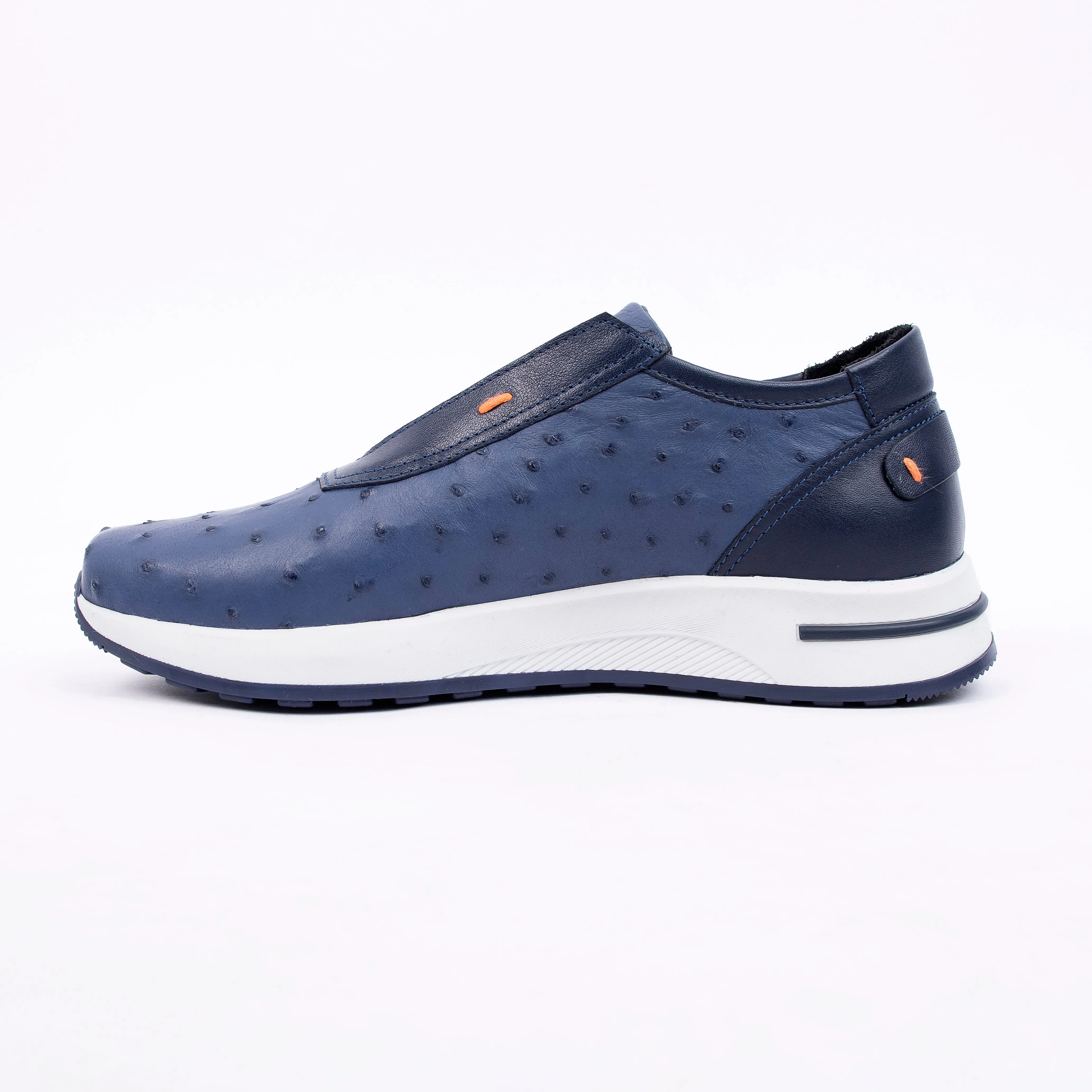 Blue Python Leather Slip-On Shoes