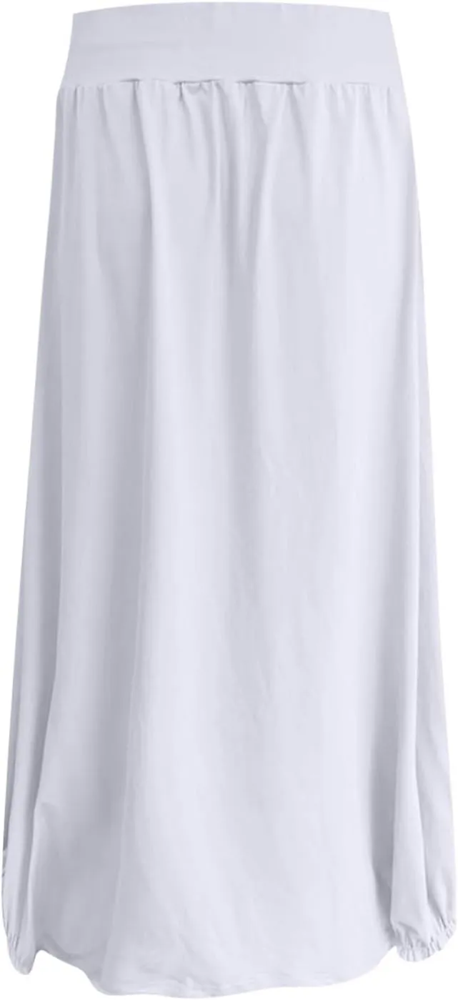Boho Skirts for Women Comfy Pleated Flowy Long Beach Skirt Lightweight Breathable Soft Elastic Waist Tulle Skirt