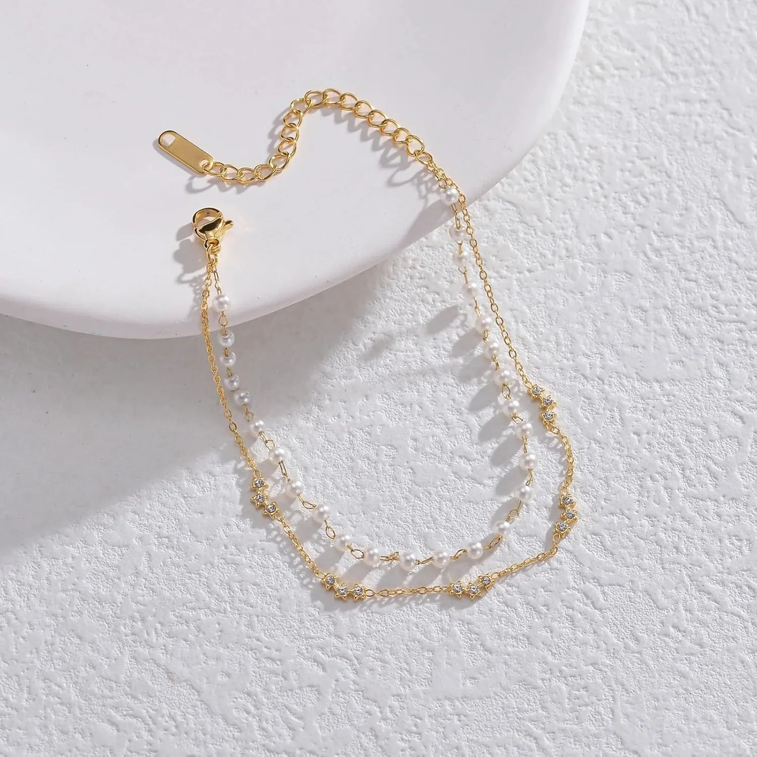 Butterfly Heart Double-Layer Bracelets for Women Men Rope Bangle Bead Chain Adjustable Jewelry Gift