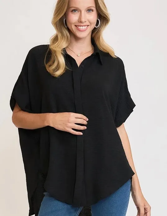 Button Down HI/LO Top