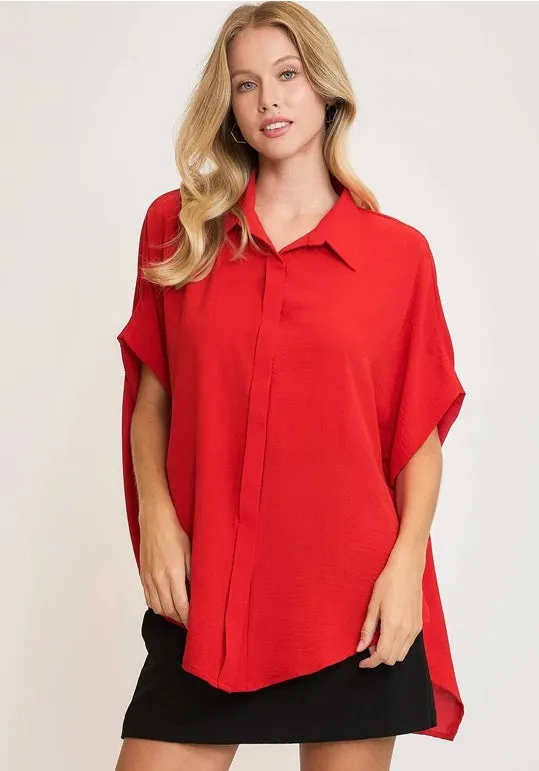 Button Down HI/LO Top
