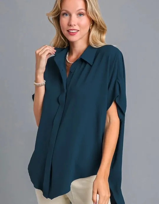 Button Down HI/LO Top