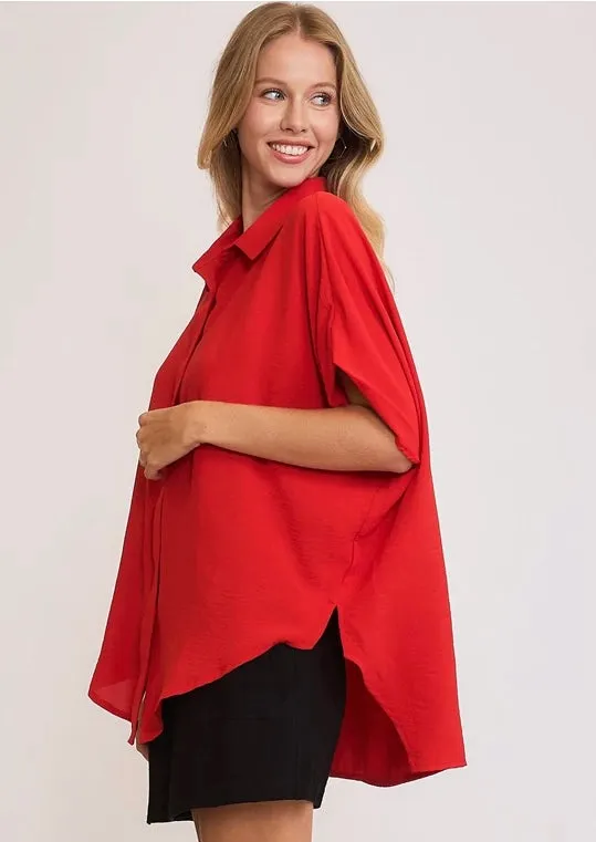 Button Down HI/LO Top