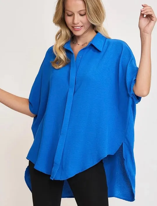 Button Down HI/LO Top