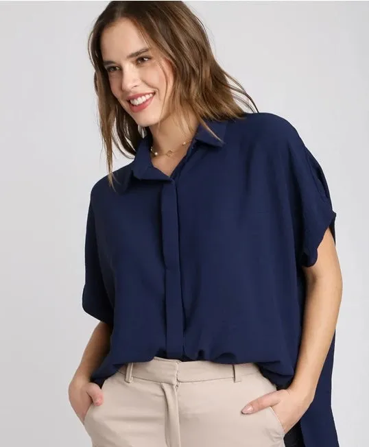 Button Down HI/LO Top