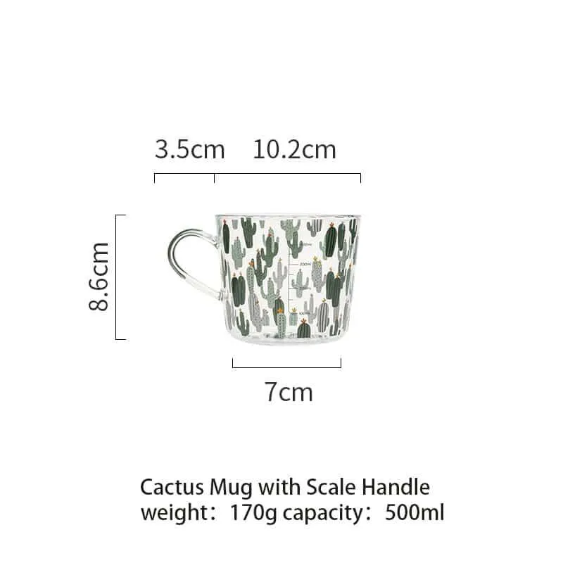 Cactus / Orange Glass Tea Cup