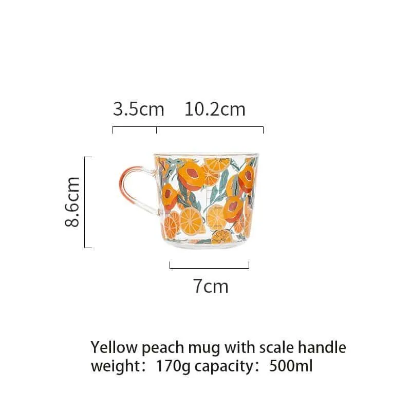 Cactus / Orange Glass Tea Cup