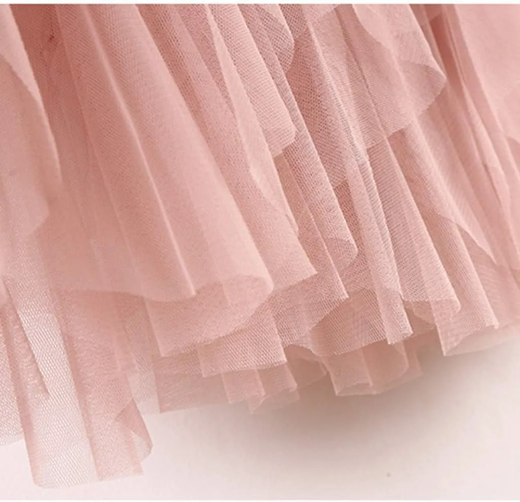 Casual Womens Comfortable Tulle High Waist Pleated Tutu Skirt Ladies Midi Skirt Band Skirt