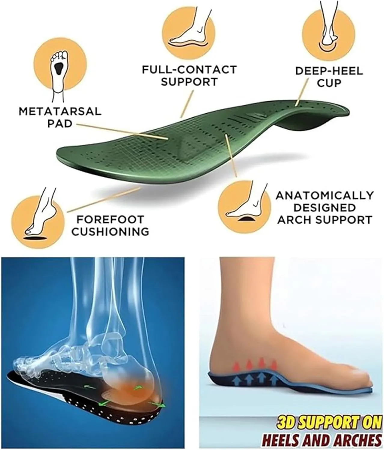 Cathalem Damping Sole Upgradation Stretch Lightweight Sandals Orthopedic Arch Support Leather Platform Wedge Sandals