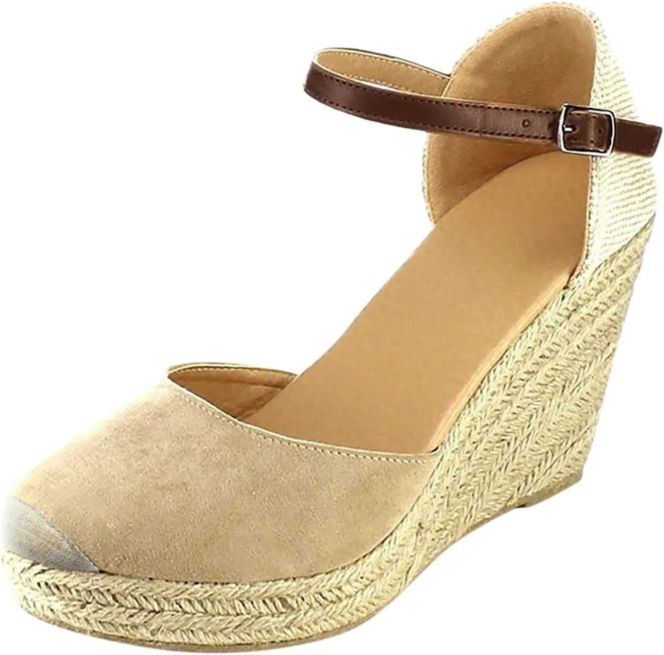 Cathalem Wedge Sandals for Women, Womens Closed Toe Sandals Summer Ankle Strap Casual Sandals for Women Espadrilles Wedges