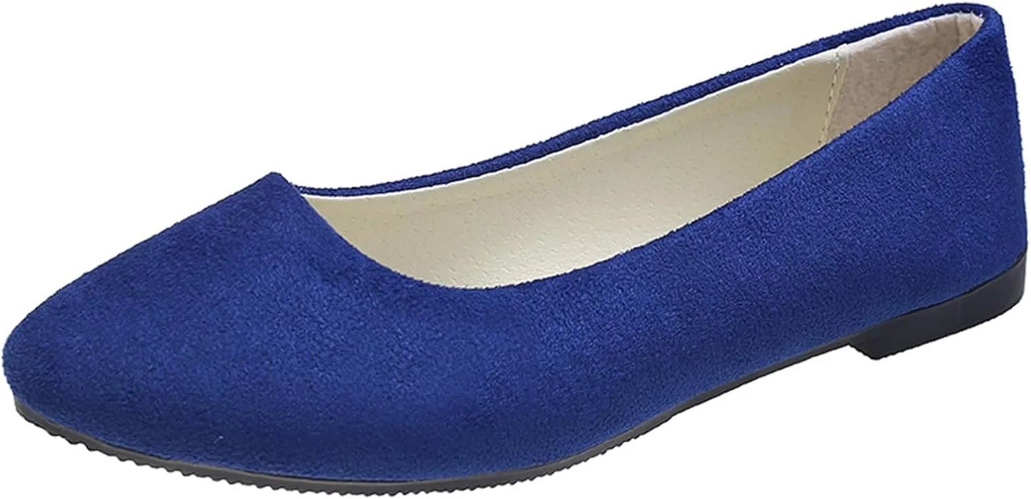 Cathalem Women's Ballet Flats, Comfortable PU Leather Slip On Dress Shoes for Women